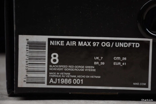 AJ1986-001 “UNDEFEATED” MAX 97 NIKE AIR BLACK 1202